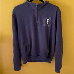 PINK dark blue quarter zip sweatshirt